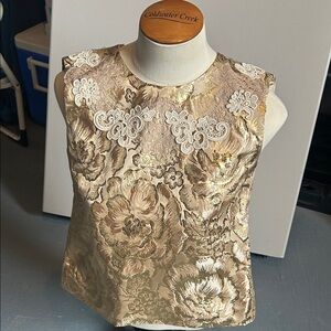 Dolce & Gabbana Gold Floral Tank Top (originally 1,425)